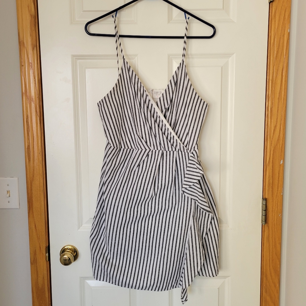 Gray & White Striped Dress